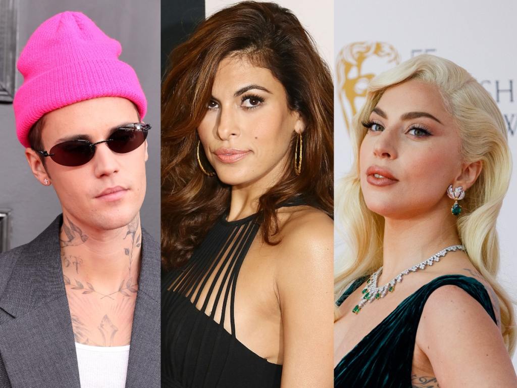 justin bieber, eva mendes, lady gaga