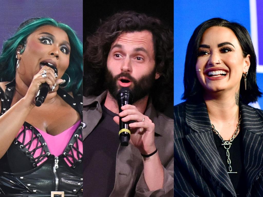 Lizzo performs at Day 4 of Glastonbury Festival 2023, Penn Badgley speaks onstage during Vibe Check, Demi Lovato attends the 2023 Milken Institute Global Conference, The 10 Most Entertaining Celebrities To Follow On TikTok.