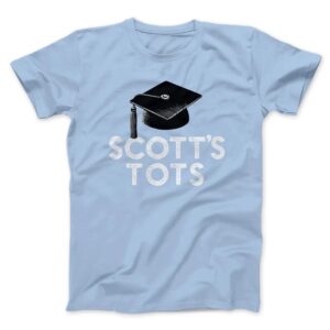 light blue scott's tots shirt