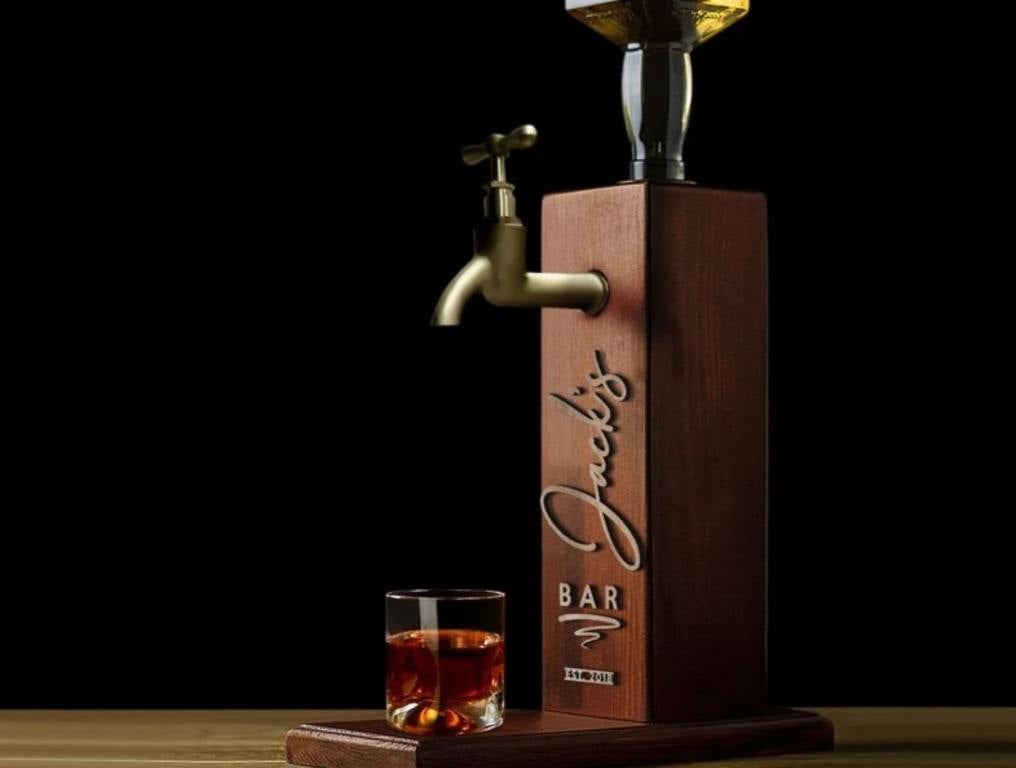 wooden whiskey dispenser