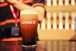 Guinness pint settling