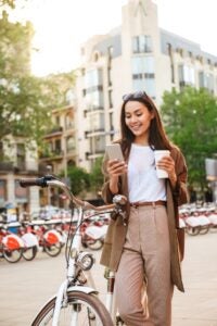 Woman in City Texting