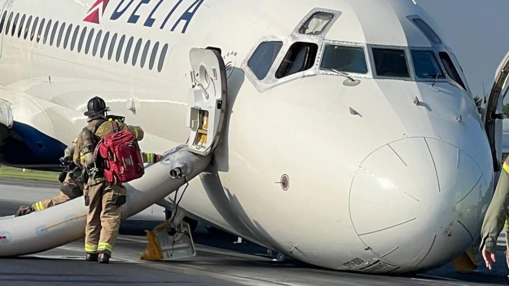 Delta Plane Lands Safely In Charlotte Without Front Landing Gear